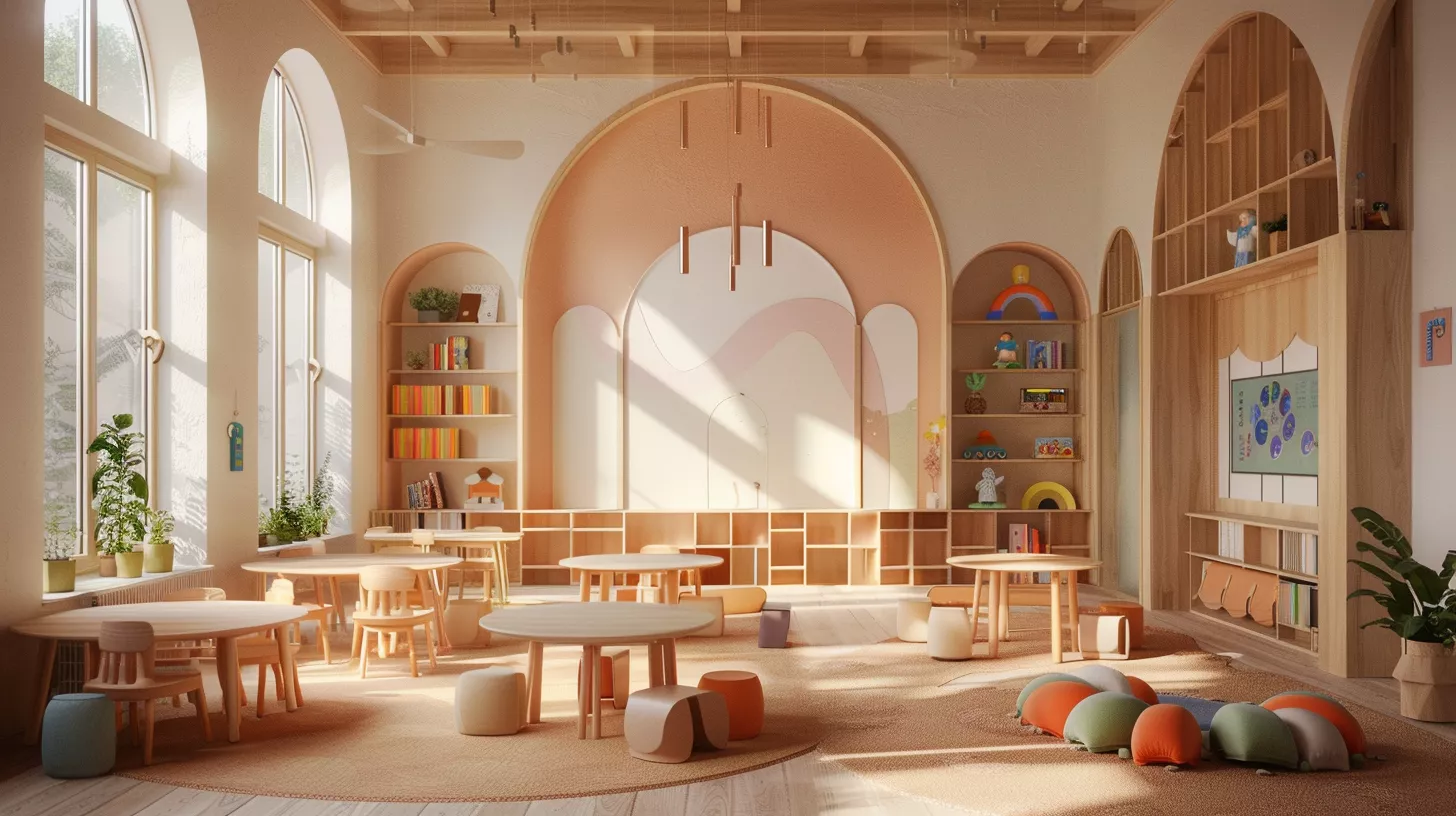 تصميم داخلي لروضة أطفال حديثة في السعودية